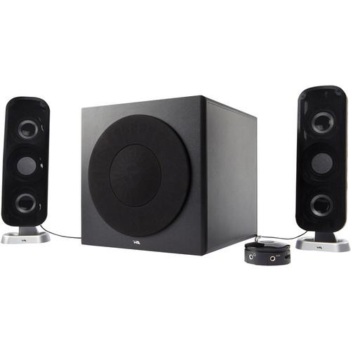 Cyber Acoustics CA-3908 2.1 Channel Powered Speaker System with Control Pod, Cyber, Acoustics, CA-3908, 2.1, Channel, Powered, Speaker, System, with, Control, Pod