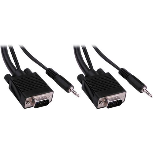 Pearstone 35' Standard VGA Male to Male Cable with 3.5mm Stereo Audio, Pearstone, 35', Standard, VGA, Male, to, Male, Cable, with, 3.5mm, Stereo, Audio
