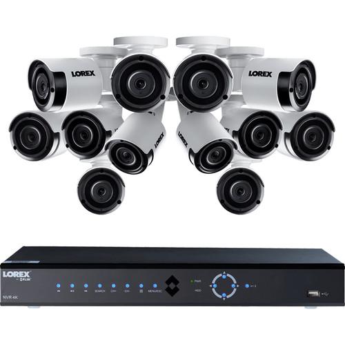 Lorex 16-Channel 4K UHD NVR with 3TB HDD & 12 5MP Color Night Vision Bullet Cameras