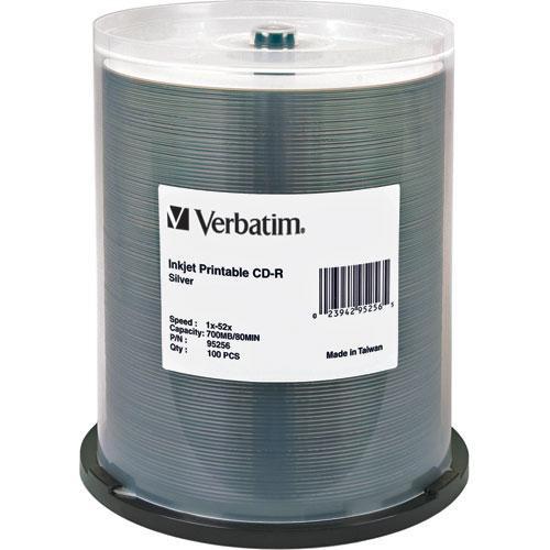 Verbatim CD-R 700MB 52x Write Once Silver Inkjet Printable Recordable Compact Disc, Verbatim, CD-R, 700MB, 52x, Write, Once, Silver, Inkjet, Printable, Recordable, Compact, Disc