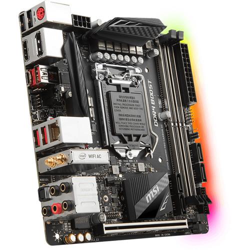 MSI Z370I Gaming Pro Carbon AC LGA 1151 Mini-ITX Motherboard, MSI, Z370I, Gaming, Pro, Carbon, AC, LGA, 1151, Mini-ITX, Motherboard