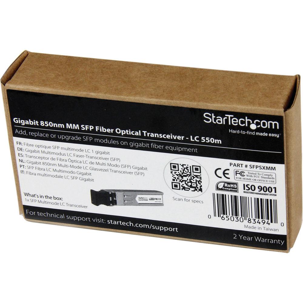 StarTech Gigabit 850nm Multi Mode SFP Fiber Optical Transceiver - LC 550m, StarTech, Gigabit, 850nm, Multi, Mode, SFP, Fiber, Optical, Transceiver, LC, 550m