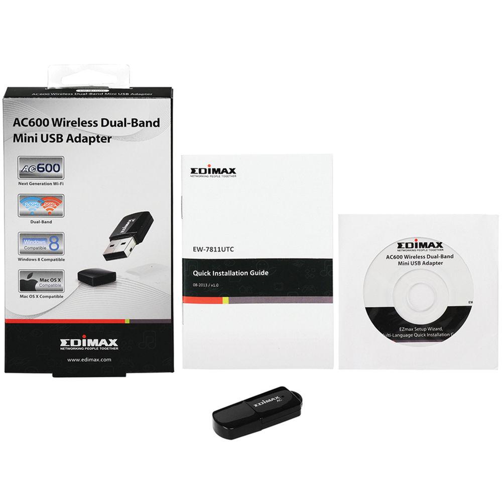 EDIMAX Technology AC600 Wireless Dual-Band Mini USB Adapter, EDIMAX, Technology, AC600, Wireless, Dual-Band, Mini, USB, Adapter