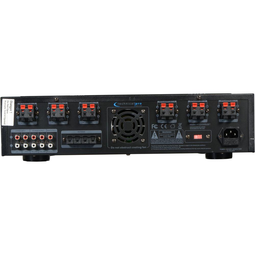 Technical Pro H12x500UBT 650W Digital Hybrid Amplifier Preamp Tuner with 12 Speaker Output, Technical, Pro, H12x500UBT, 650W, Digital, Hybrid, Amplifier, Preamp, Tuner, with, 12, Speaker, Output