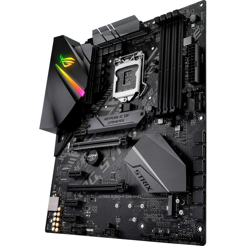 ASUS Republic of Gamers Strix B360-F Gaming LGA 1151 ATX Motherboard, ASUS, Republic, of, Gamers, Strix, B360-F, Gaming, LGA, 1151, ATX, Motherboard