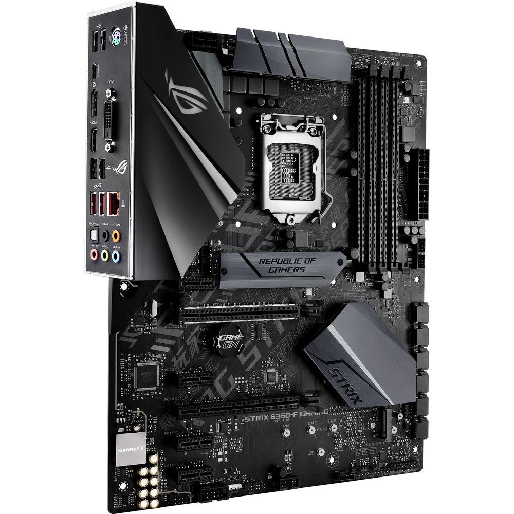 ASUS Republic of Gamers Strix B360-F Gaming LGA 1151 ATX Motherboard, ASUS, Republic, of, Gamers, Strix, B360-F, Gaming, LGA, 1151, ATX, Motherboard