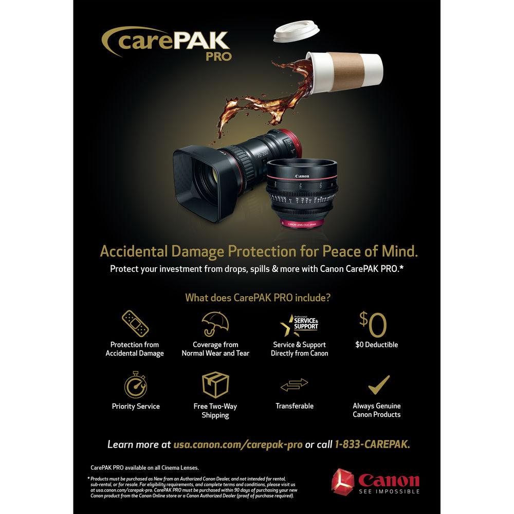 Canon CarePAK Pro Accidental Damage Protection for Cinema Lenses, Canon, CarePAK, Pro, Accidental, Damage, Protection, Cinema, Lenses