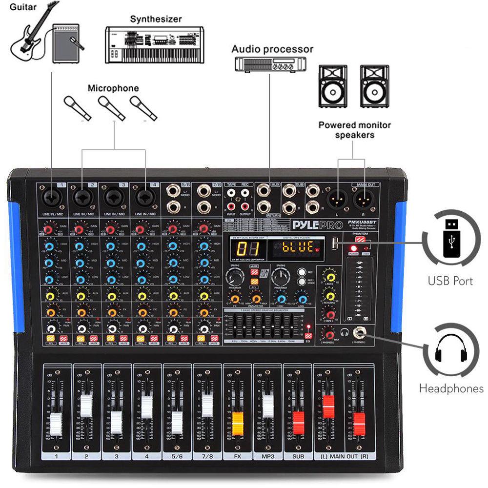 USER MANUAL Pyle Pro 8-Channel Bluetooth Studio Mixer | Search For ...